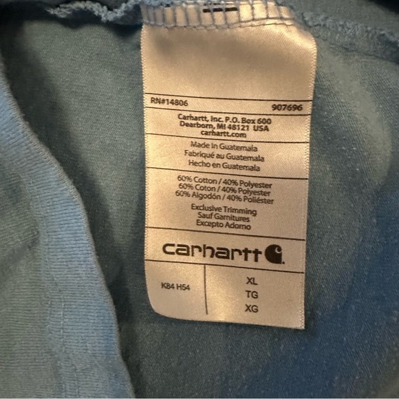 Carhartt Men's Loose Fit Short-Sleeve Henley T-Shirt Coastal Heather size XL - Picture 7 of 7